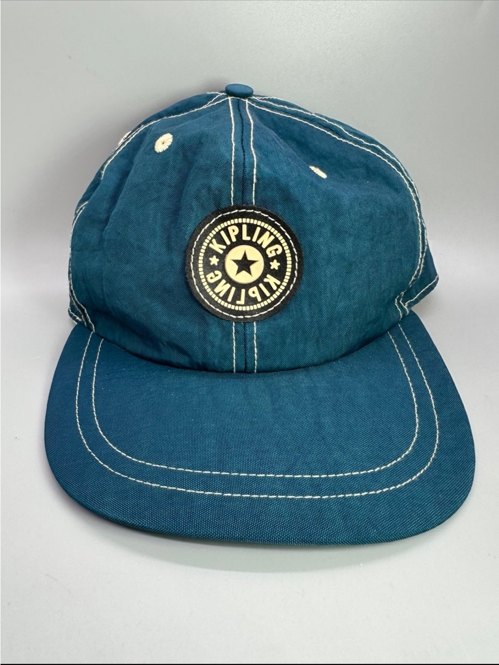 Kipling Vintage Snapback Nylon Cap Teal Hat Unisex One Size